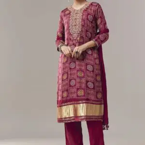 kurta-set-in-bandhani-print-with-embroidered